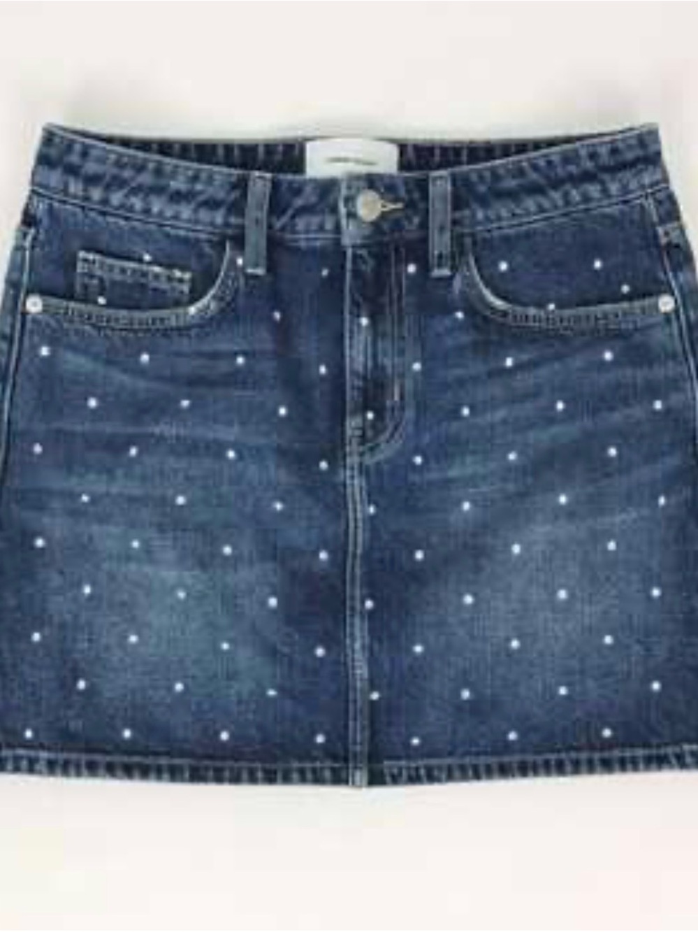Current/Elliott Denim Mini Skirt with Silver studs - Blue
